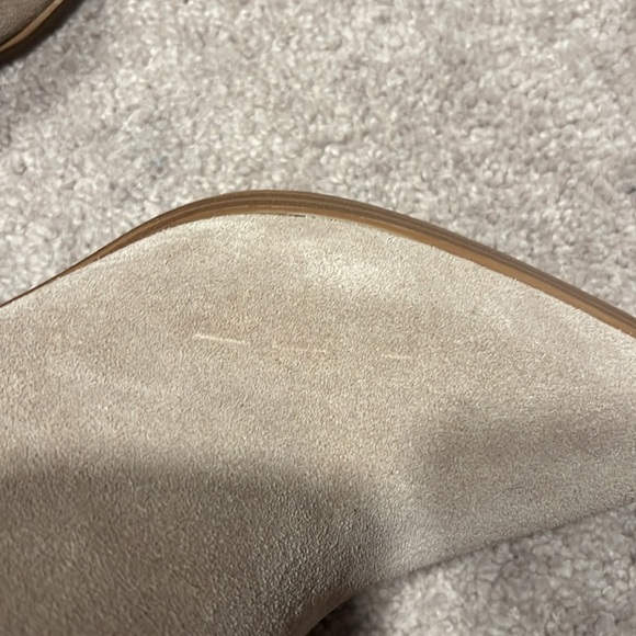 Beige Suede heeled pointed toe booties - Picture 6 of 7